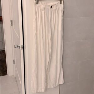 White Linen High-rise pants